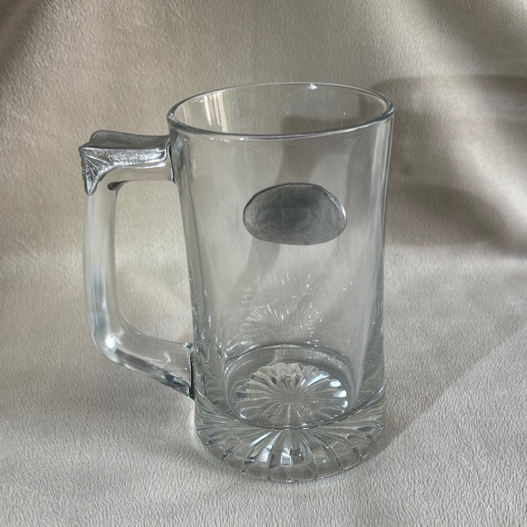 Elegant Glass Calgary Stampede Beer Mug with Silver Accent - Picture 2 of 4